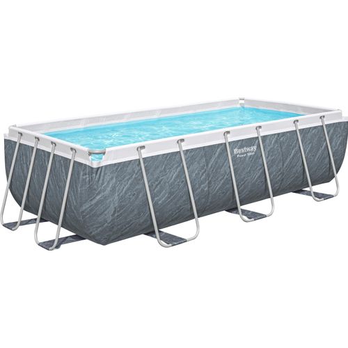 Power Steel™ Solo Pool ohne Zubehör 404 x 201 x 100 cm, Marmor-Optik (Schiefergrau), eckig