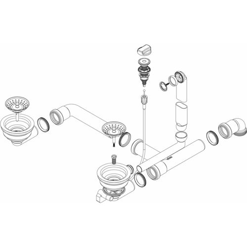 Schock Ablaufgarnitur mit Ablauffernbedienung ART C-150