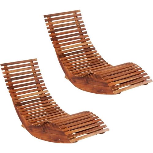 Schaukelstühle Sonnenliegen 2 Stk. Akazienholz