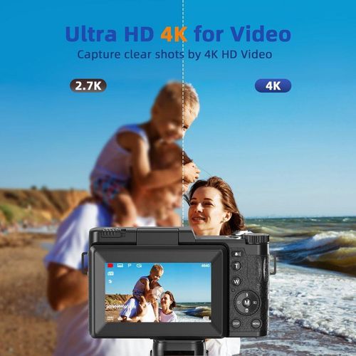 Digitalkamera 16X , 48MP Fotokamera mit 180° Flip 3.0