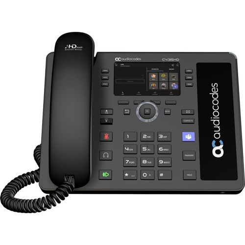 AudioCodes Teams C435HD-R PoE GbE IP-Telefon Schwarz, TEAMS-C435HD-R