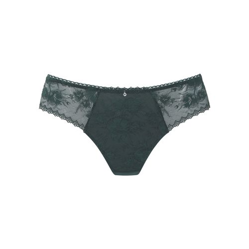 String LASCANA, Damen, Gr. 44/46, grün (tannengrün), Spitze, Obermaterial: 87% Polyamid, 13% Elasthan, körpernah, Unterhosen, rundherum aus floraler, dezent transparenter Spitze
