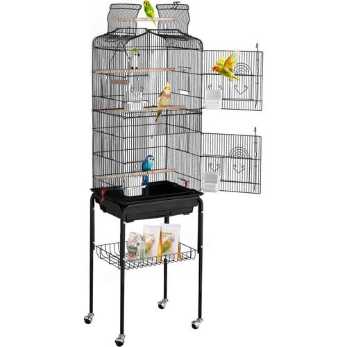 Vogelkäfig Vogelvoliere mit Ständer - 45,7x35,5x151 cm - Robuste Vogelunterkunft für externe Nutzung - Ideal für Wellensittiche und Kanarienvögel