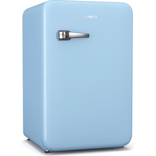 Klarstein Audrey Evo 112L Retro Mini-Kühlschrank - Leise 40 dB, Flexibel Mit Wendetür & Verstellbaren Füßen, Kompakter Kleiner Kühlschrank Für Schlafzimmer & Büros, Blau