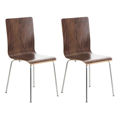2er Set Besucherstuhl HLO-CP1 walnuss