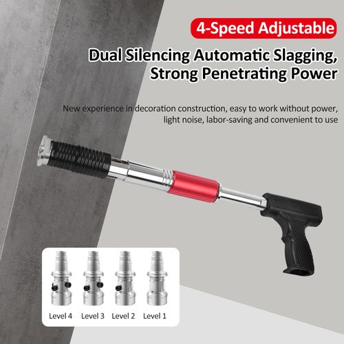 Nagel Wandbefestigung Werkzeug für Zement Wand 4 Gänge einstellbar Wandbefestiger Nailer Werkzeug Concrete Nail Gun Portable Nail Shooting Machine mit Brille Haushalt Holzbearbeitung