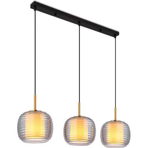 Hängelampe Esszimmer Rauchglas Hängeleuchte 3-flammig Pendelleuchte Wohnzimmer