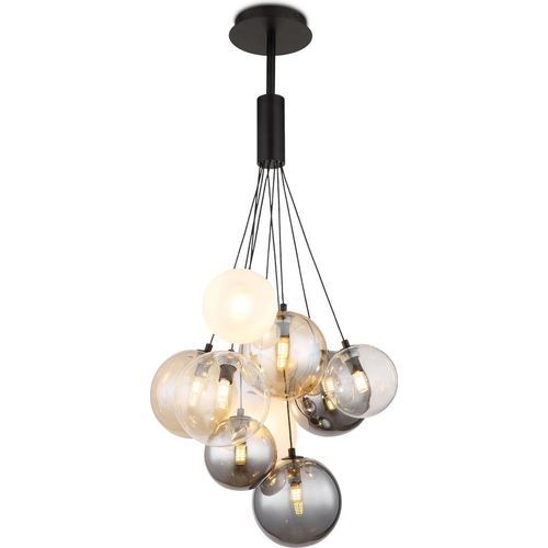 Hängelampe Esszimmer Rauchglas Kugeln Hängeleuchte Wohnzimmer modern 9-flammig