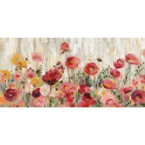 Euroart Leinwandbild , Mehrfarbig , Holz, Papier , Kiefer , Blumen , rechteckig , 115x55 cm , Keilrahmen , Bilder und Zubehör, Wandbilder,
