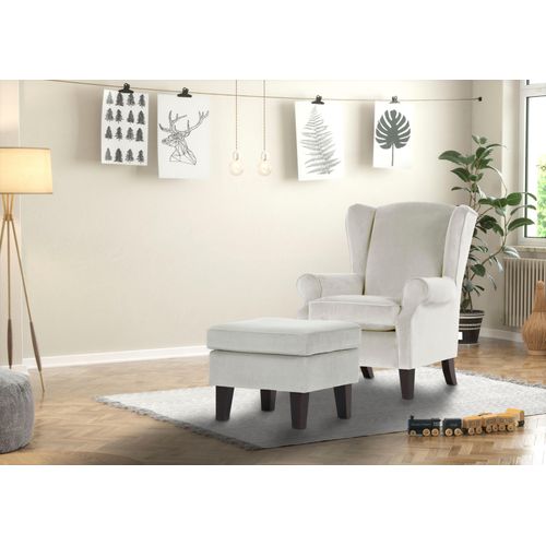 Hocker GUTMANN FACTORY, beige, B:55cm H:44cm, 100% Polyester, Hocker