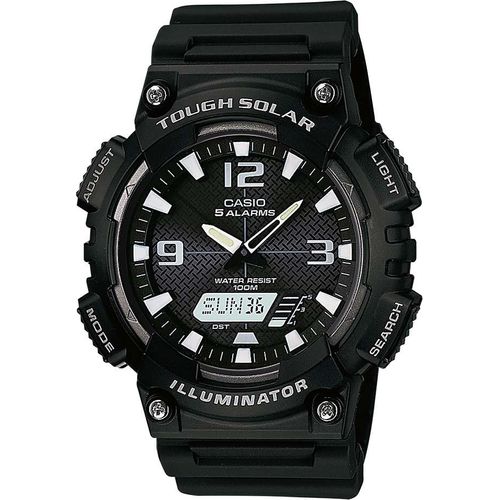 Chronograph, schwarz, CASIO TIMELESS COLLECTION, Armbanduhren, Herren, Solaruhr,Quarzuhr,Armbanduhr, Herrenuhr,Digitaluhr, bis 10bar wasserd.