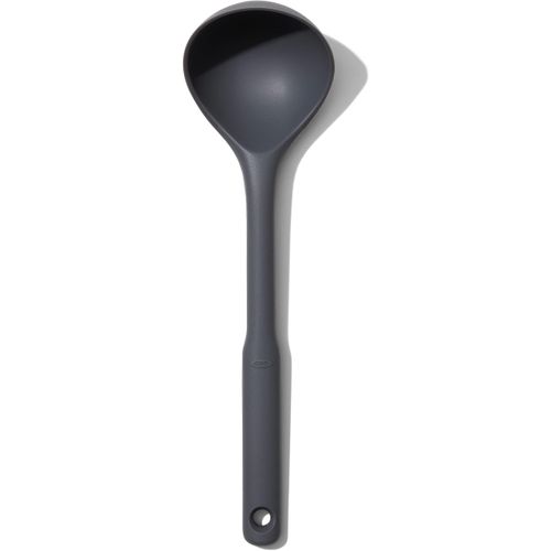 Schöpflöffel OXO GOOD GRIPS, grau, B:8cm, Silikon, Kochlöffel, Silikon