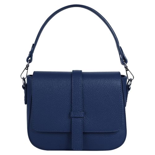 Umhängetasche SAMANTHA LOOK, Damen, Gr. B/H/T: 21cm x 16cm x 6cm onesize, blau, Leder, clean, Taschen, echt Leder, Made in Italy