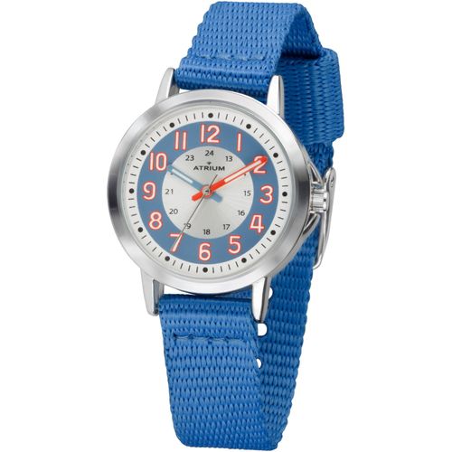 Quarzuhr ATRIUM, blau (blau, silberfarben), Armbanduhren, Kinder, Armbanduhr,Kinderuhr,Lernuhr,Mädchen,Jungen, Schulanfang,Geschenkidee