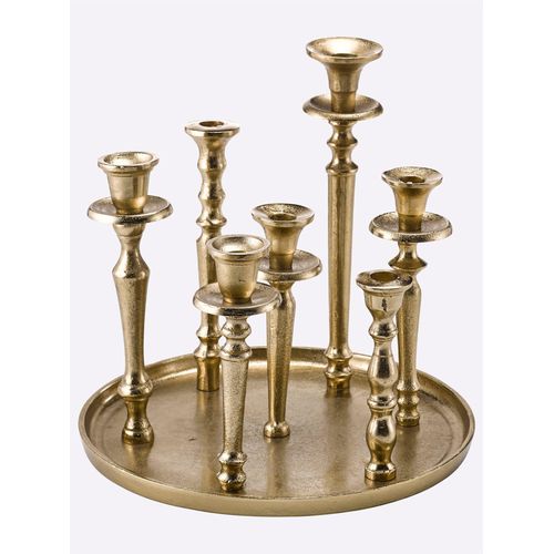 Kerzenhalter HEINE HOME, gold (goldfarben), H:32cm Ø:33,5cm, Kerzenhalter