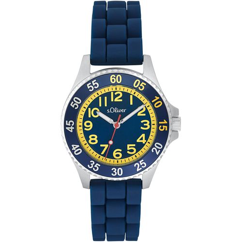 Quarzuhr S.OLIVER, blau (dunkelblau), Armbanduhren, Kinder, Armbanduhr, Kinderuhr, analog, Silikonarmband, Geschenkidee