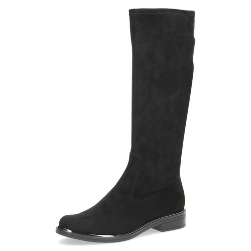 Schlupfstiefel CAPRICE, Damen, Gr. 37,5, XS-Schaft, schwarz, Textil, unifarben, klassisch, Schuhe, Blockabsatz, Langschaftstiefel in klassischer Linie, XS Schaft