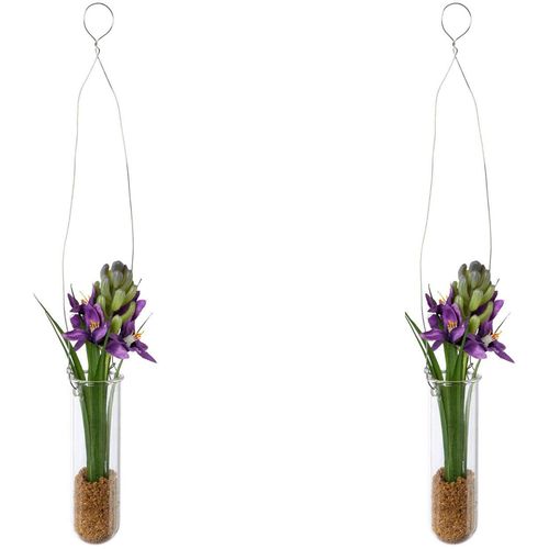 Kunstblume CREATIV GREEN "Hyacinthe in Hängevase", lila, B:4cm H:35cm, Kunststoff, Kunstpflanzen