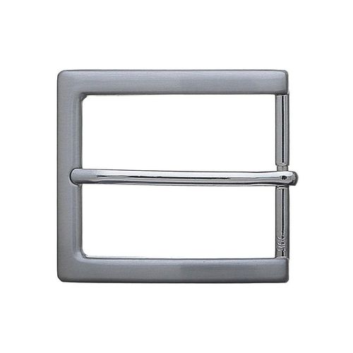 Gürtelschnalle, Damen, silber (silberfarben), Obermaterial: 100% Metall, RETTUNGSRING BY SHOWROOM 019, unifarben, Gürtel, Wechselschnalle »Halb Eckig Silber Satiniert«