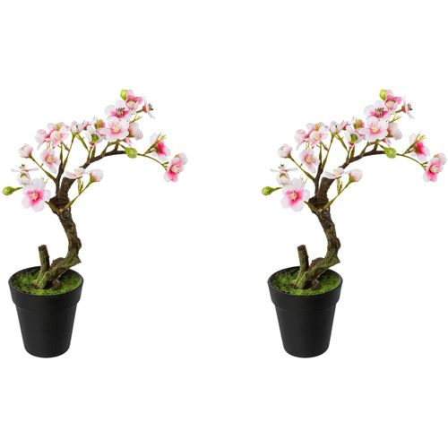 Kunstblume CREATIV GREEN "Mandelbonsai im Topf", rosa, H:26cm, Kunststoff, Kunstpflanzen