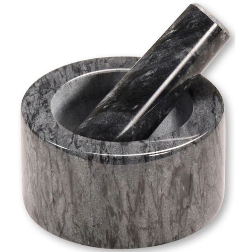 Mörser KESPER, schwarz (schwarz, grau), B:13cm H:8cm L:13cm Ø:13cm, Marmor, Mörser, Marmor, mit Schlegel
