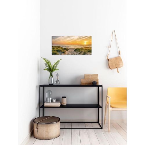 Leinwandbild BÖNNINGHOFF, bunt (farbe rahmen: kein rahmen, farbe bild(er): orange, grün, beige, blau), B:70cm H:33cm T:1,8cm, Canvas, Bilder, BxH: 70x33 cm