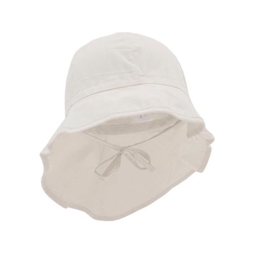Sonnenhut MAXIMO, Baby, Gr. 53, weiß, Baumwolle, unifarben, modisch, Hüte, für Mädchen mit Nackenschutz