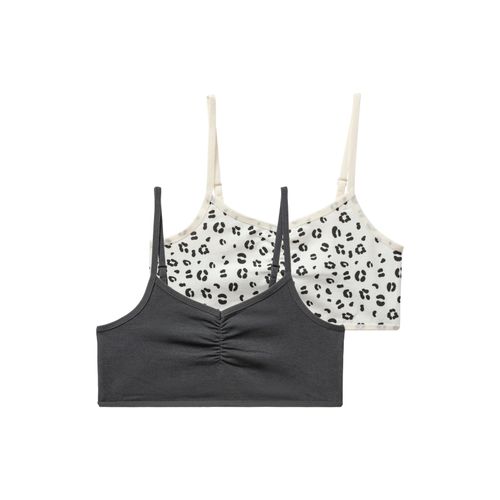 Bustier BUFFALO, Mädchen, Gr. 182, N-Gr, aop, anthra, Jersey, Obermaterial: 92% Baumwolle, 8% Elasthan (LYCRA), Basic, körpernah, BHs, mit verstellbaren Trägern