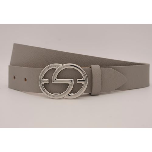 Ledergürtel ANNAMATONI, Damen, Gr. 105, grau, Rindsleder, unifarben, casual, Gürtel, mit silberner Schließe