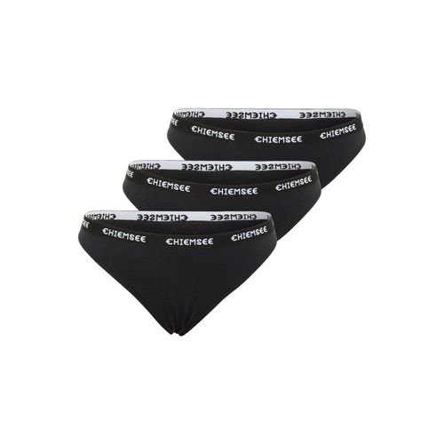 Slip CHIEMSEE, Damen, Gr. L (44/46), schwarz (schwarz, schwarz dif), Single Jersey, Obermaterial: 95% Baumwolle, 5% Elasthan, unifarben mit Farbeinsatz, Unterhosen