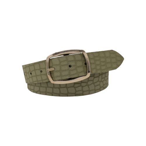 Ledergürtel ANNAMATONI, Damen, Gr. 105, grün (mint), Leder, unifarben, Kroko-Optik, elegant,feminin,modisch, Gürtel