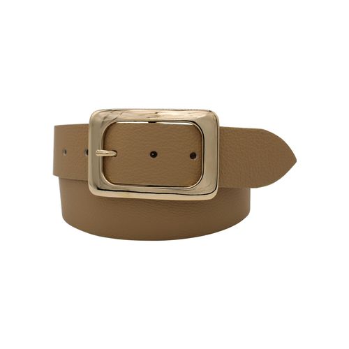 Ledergürtel ANNAMATONI, Damen, Gr. 100, beige, Leder, unifarben, genarbt, elegant,feminin, Gürtel, aus weichem Nappaleder