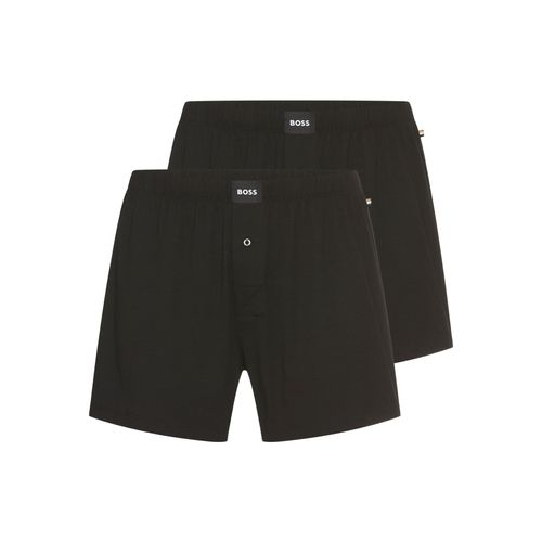 Boxershorts BOSS, Herren, Gr. M, schwarz (schwarz 001), Jersey, Obermaterial: 95% Baumwolle, 5% Elasthan, Unterhosen