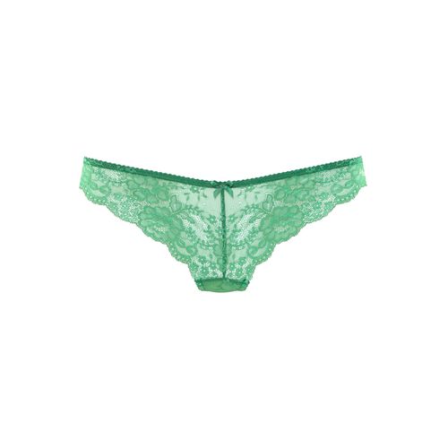 String LASCANA, Damen, Gr. 40/42, grün, Spitze, Obermaterial: 90% Polyamid, 10% Elasthan, körpernah, Unterhosen, aus schöner Vollspitze und Schleife