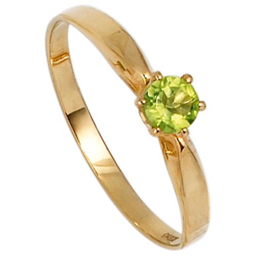 Goldring JOBO Gr. 50, gelb (gelbgold 585), Fingerringe, Damen, 50, Gelbgold 585, 585 Gold mit Peridot
