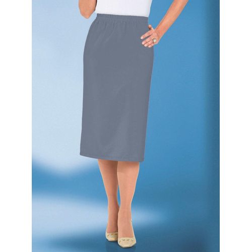 Bleistiftrock CLASSIC BASICS, Damen, Gr. 42, grau, 100% Polyester, unifarben, knielang, Röcke
