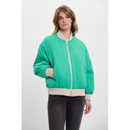 Kurzjacke RINO & PELLE, Damen, Gr. 40, fog grauclover grün, Web, Obermaterial: 100% Polyester. Futter: 100% Polyester. Wattierung: 100% Polyester, unifarben, casual, regular fit taillenbedeckt, Langarm Bündchen, Jacken, mit Bündchen