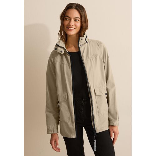 Kurzjacke CECIL, Damen, Gr. XXL (46), light toffee, Stoff, Obermaterial: 58% Polyester, 32% Baumwolle, 10% Nylon; Futter: 100% Polyester, unifarben, casual, normal normal, hoch geschlossener Ausschnitt, Langarm Bündchen, Jacken, mit Stehkragen