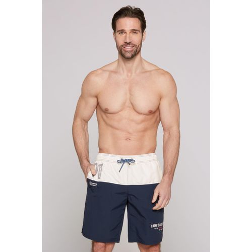 Badeshorts CAMP DAVID, Herren, Gr. XXL, N-Gr, blau (blau navy), Polyamid, bedruckt, casual, Badehosen, mit Logo Print