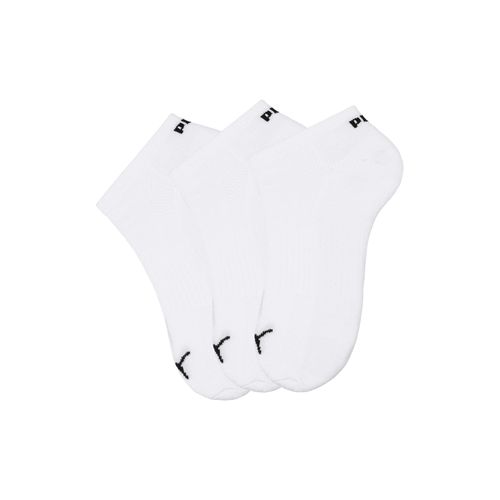 Sneakersocken PUMA, Damen, Gr. 43-46, weiß (3x weiß), Baumwollmischung, unifarben, bedruckt, elastisch, Socken, mit Frottee