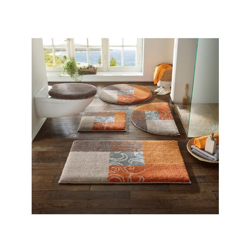 Badematte GRUND Gr. 4, orange (natur, terra), rechteckig (70cm x 120cm),, Badematten
