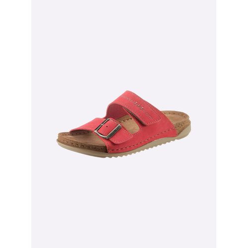 Pantolette FISCHER, Damen, Gr. 40, rot, Lederimitat, Sportlich, Schuhe