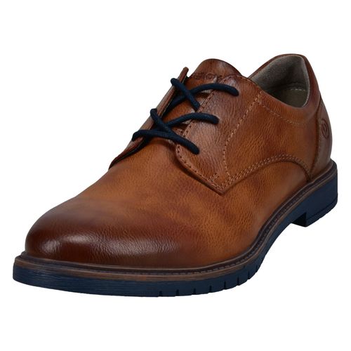 Schnürschuh BUGATTI, Herren, Gr. 43, braun (cognac), Synthetik, casual, Schuhe, Festtagsschuh, Anzugschuh, Business Schnürer mit griffiger Profilsohle