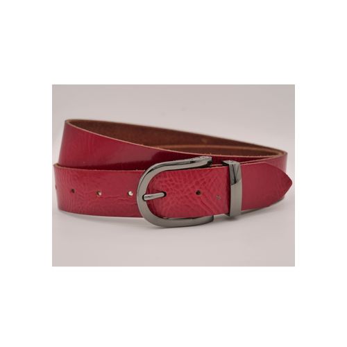 Ledergürtel ANNAMATONI, Damen, Gr. 100, rot, Rindsleder, unifarben, casual, Gürtel, mit silberner Schließe