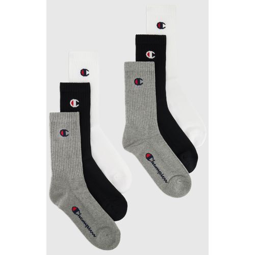 Tennissocken CHAMPION, Herren, Gr. 43-46, schwarz-weiß (2x grau, 2x weiß, 2x schwarz), Obermaterial: 100% Baumwolle, Socken
