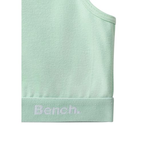 Bustier BENCH., Mädchen, Gr. 134/140, N-Gr, mint, schw, gr, Jersey, Obermaterial: 92% Baumwolle, 8% Elasthan, Basic, körpernah, BHs, im sportlichen Look mit Ringerrücken