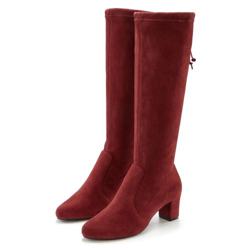 Schlupfstiefel LASCANA, Damen, Gr. 35, rot (bordeaux), Obermaterial: 100% Textilmaterial. Futter: 100% Textilmaterial. Decksohle: 100% Lederimitat. Laufsohle: 100% Synthetik, modisch, Schuhe, Schlupfboots, Slouchy Boots, Slip-On, Stretch & Blockabsatz