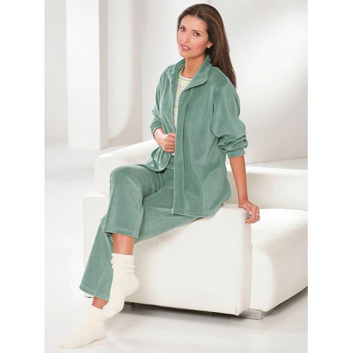 Hausanzug COMTESSA, Damen, Gr. 52/54, grün, 80% Baumwolle, 20% Polyester, Langarm, Homewear-Sets Freizeitanzug Hausanzug