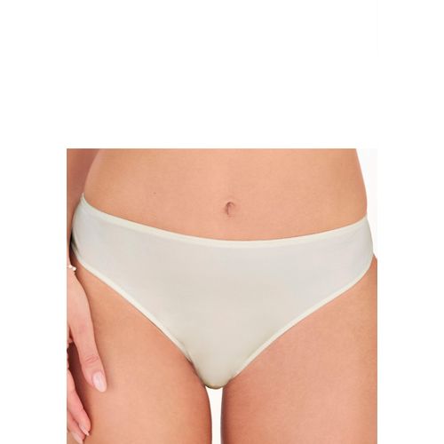 Slip S.OLIVER, Damen, Gr. 36/38, beige (creme), Spitze, Microtouch, Obermaterial: 79% Polyamid, 21% Elasthan, Unterhosen, aus graphischer Spitze mit modischem Netzeinsatz