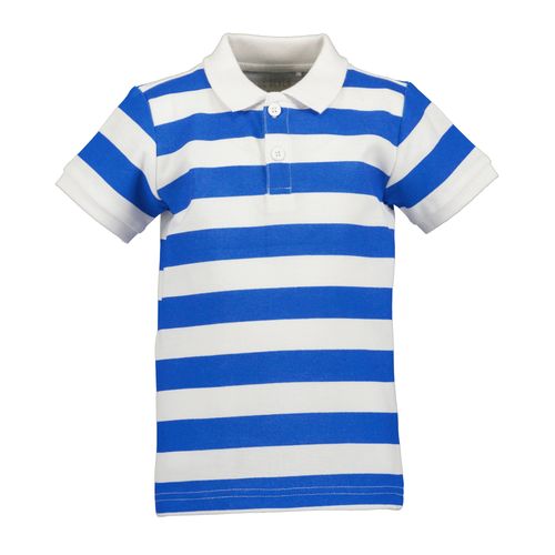 Poloshirt BLUE SEVEN, Jungen, Gr. 98, weiß gestreift orig, Single Jersey, Obermaterial: 100% Baumwolle, bedruckt, modisch, regular fit, Kurzarm, Shirts